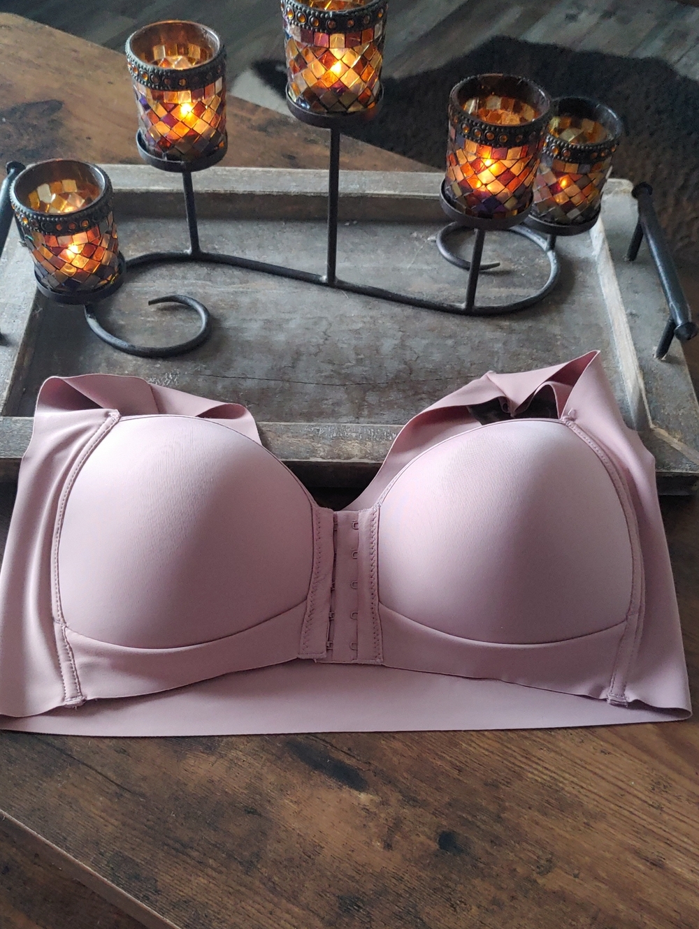 NWOT Fallsweet Size 42 Front Closure Brown Padded Wirefree Bra